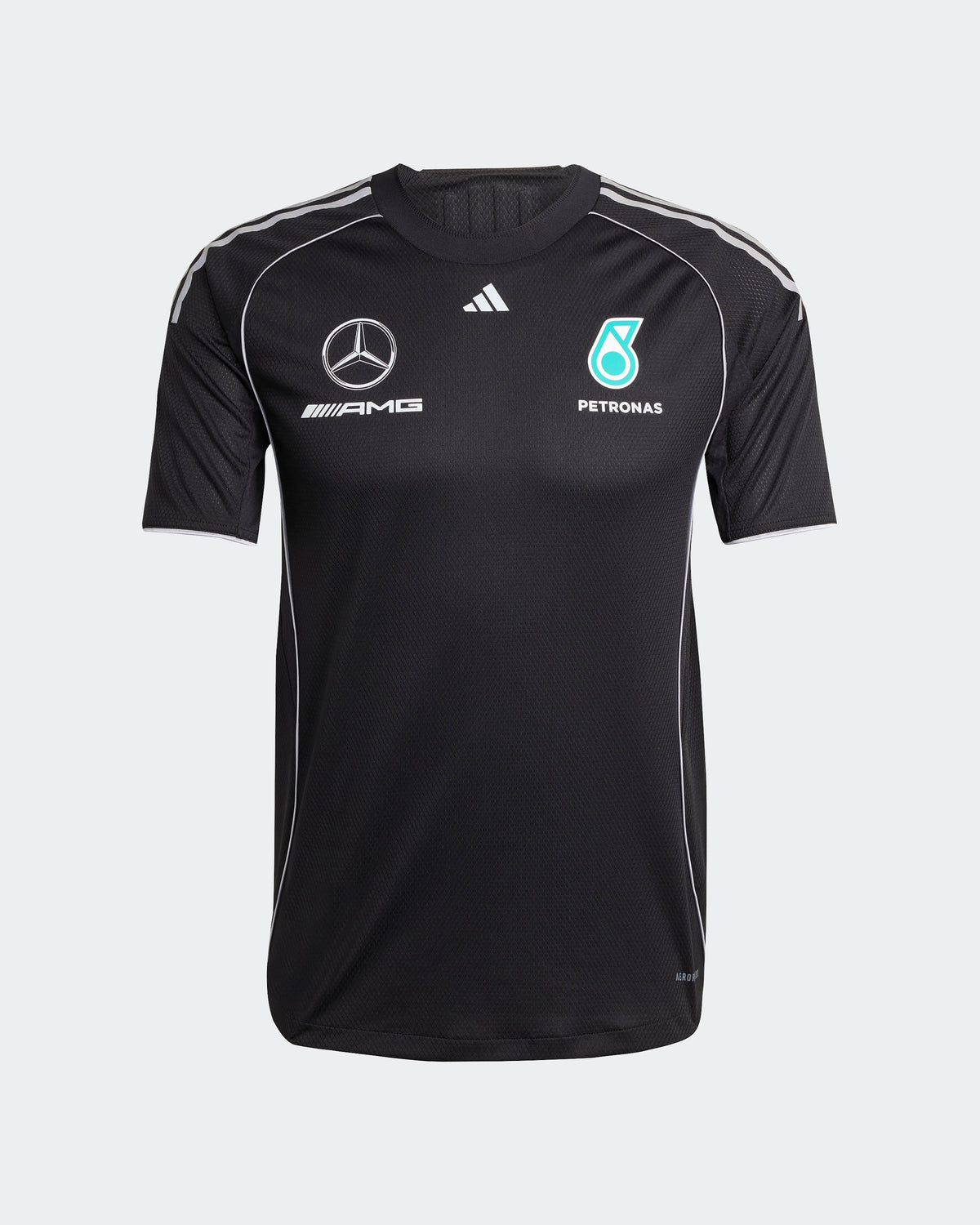 Mens 2025 Mechanics Tee Black Mercedes-AMG PETRONAS F1 Team