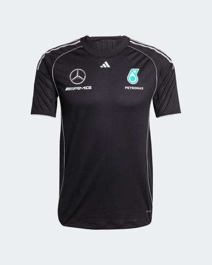 Mens 2025 Mechanics Tee Black Mercedes-AMG PETRONAS F1 Team