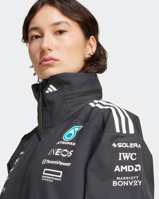 Womens 2025 Team Myshelter Jacket Black Mercedes-AMG PETRONAS F1 Team