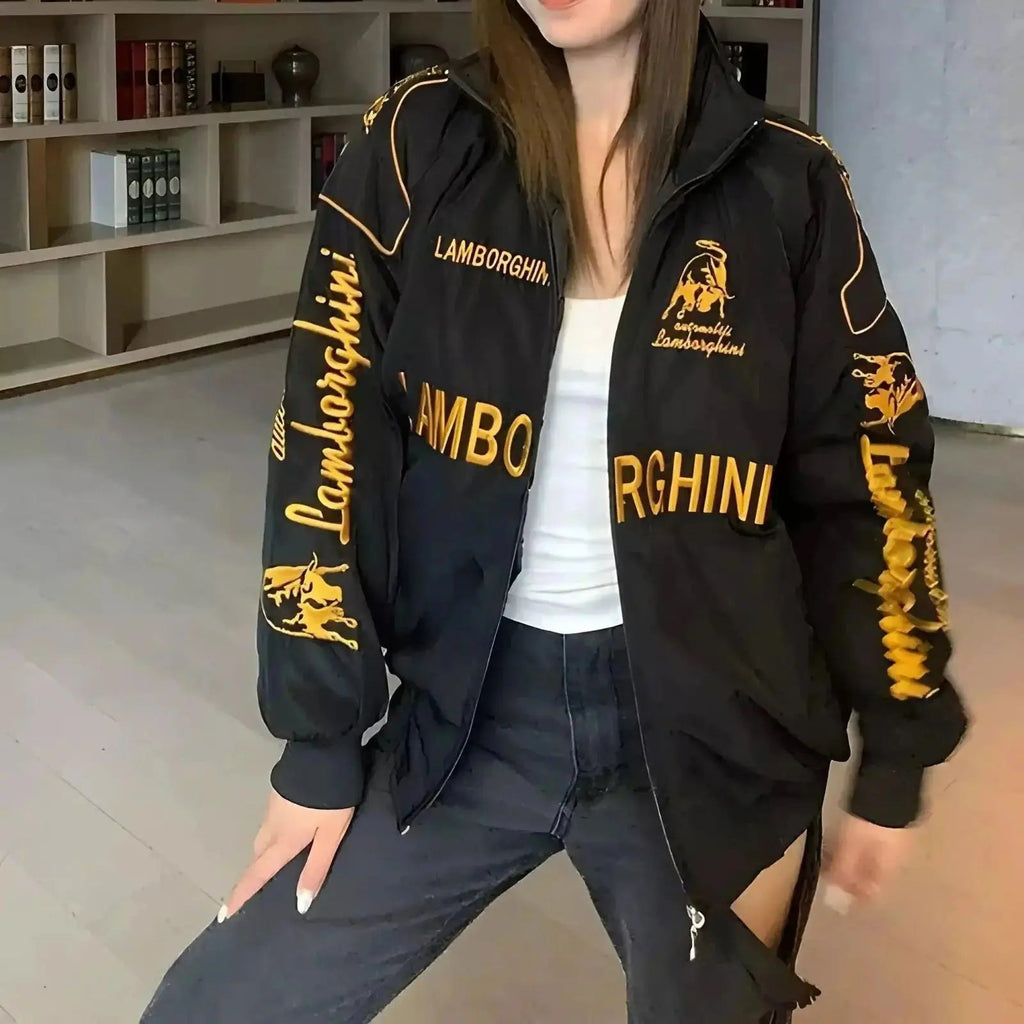Lamborghini F1 Vintage Style Embroidery Racing Jacket
