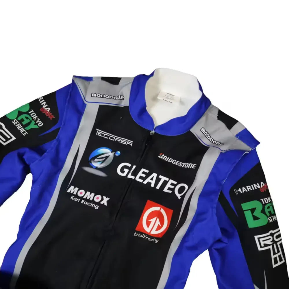 Marina Unik GLEATEQ Black Kart Racing Suits DASH RACEGEAR