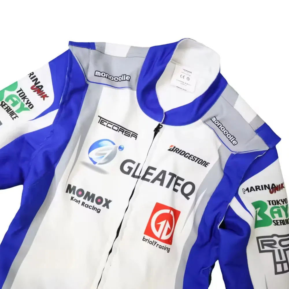 Marina Unik GLEATEQ White Kart Racing Suits DASH RACEGEAR