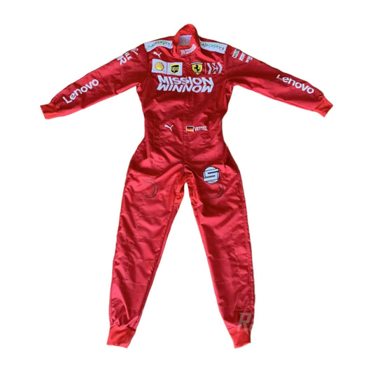 Sebastian Vettel Ferrari Mission Winnow F1 Embroidered Racing Suit - Ex Race Gear