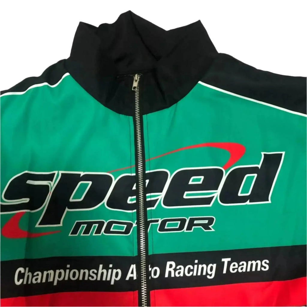Speed Motor Green F1 Racing Jacket - Stylish Motorsport Gear