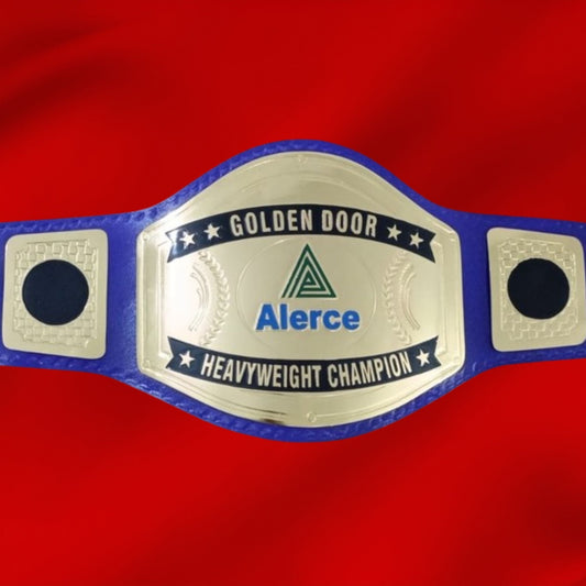 Custom Name and Green Triangle Logo Wrestling Championship Belt poshleathers-14b7