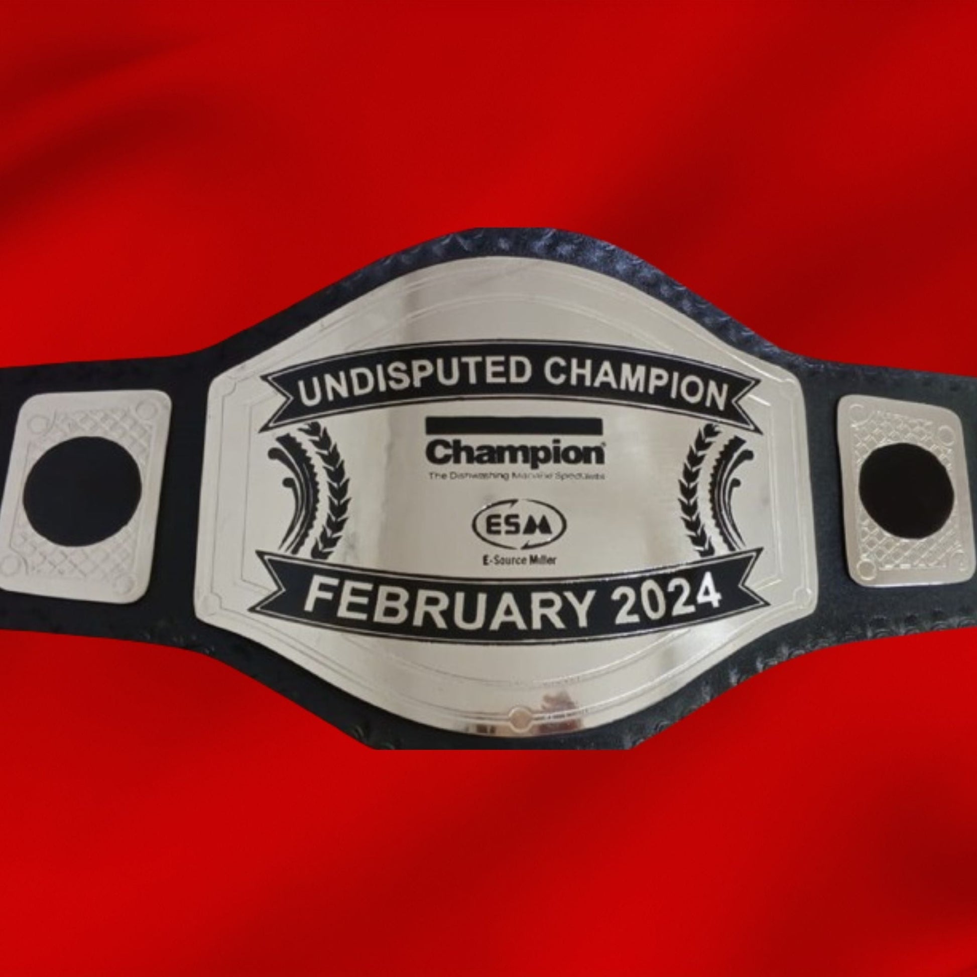 Custom Name and ESM Logo Wrestling Championship Belt poshleathers-14b7