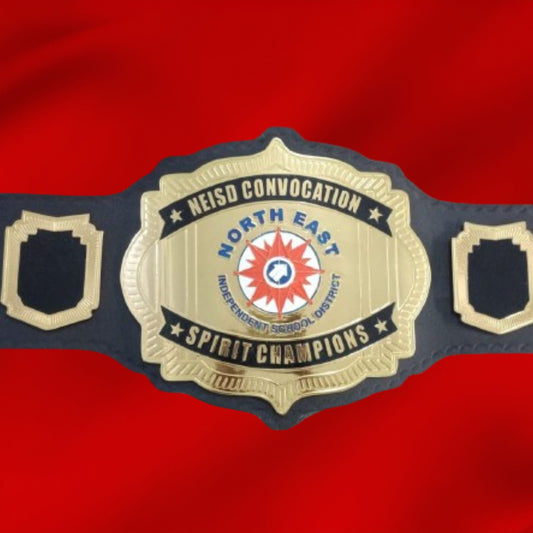 Custom Name and North East Independent School District Logo Wrestling Championship Belt poshleathers-14b7