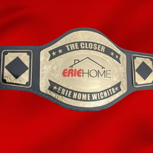 Custom Name and Erie Home Logo Wrestling Championship Belt poshleathers-14b7