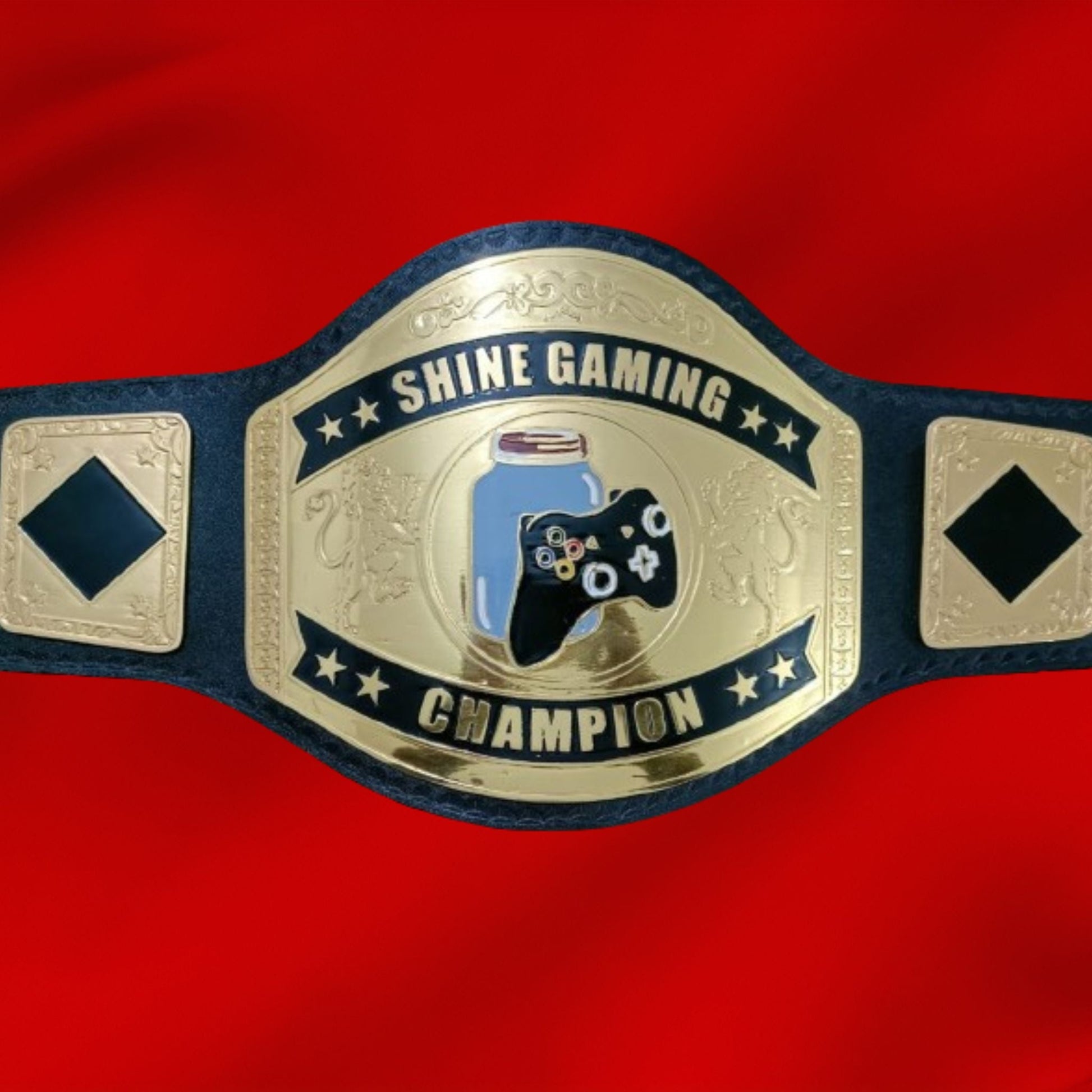 Custom Name and Joystick and Glass Jar Logo Wrestling Championship Belt poshleathers-14b7