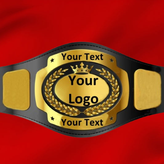 Custom Name and Logo Wrestling Championship Belt poshleathers-14b7