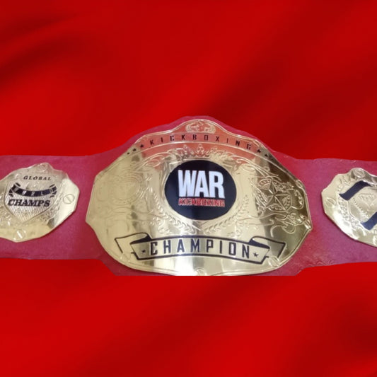 Custom Name and War Kick Boxing Logo Wrestling Championship Belt poshleathers-14b7