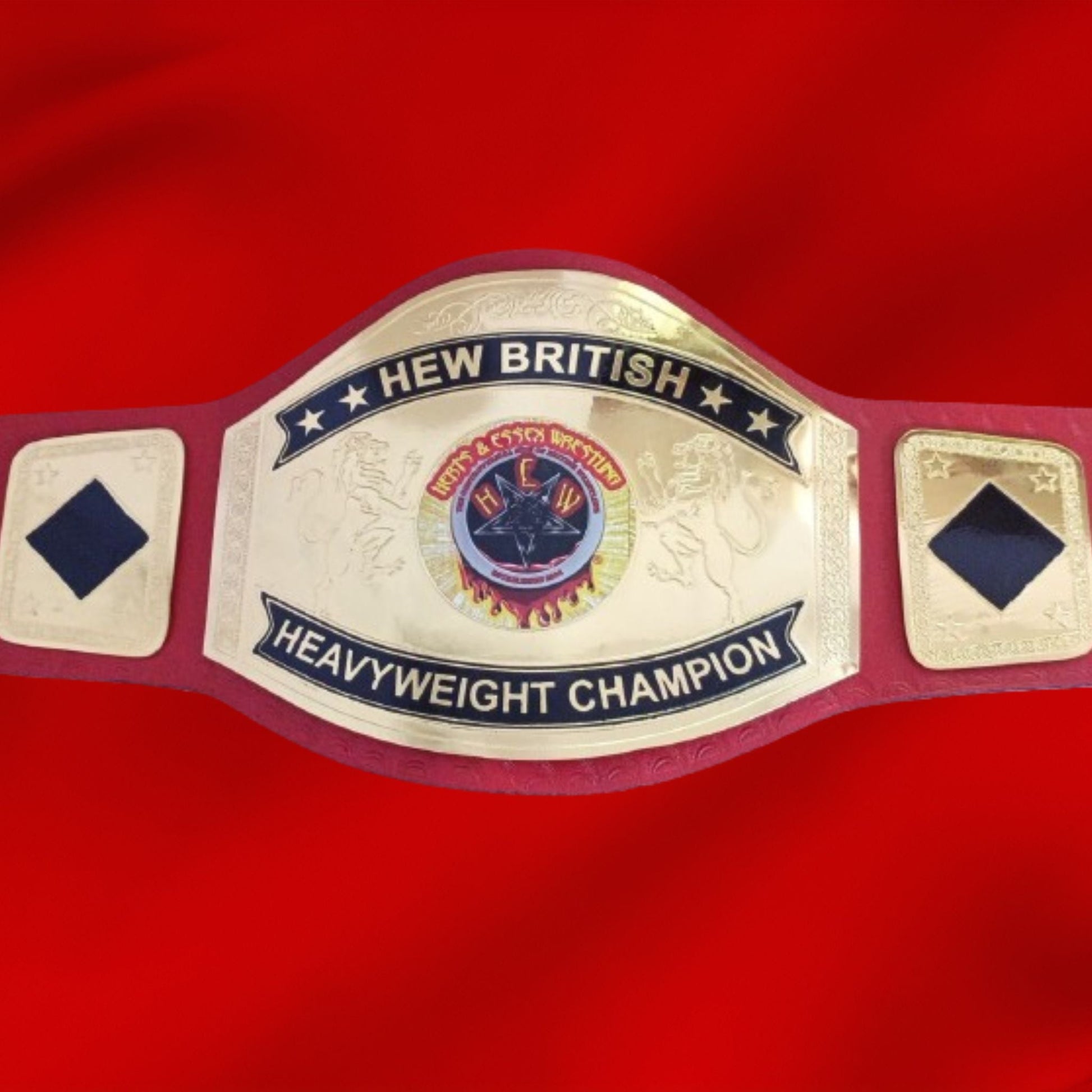 Custom HEW British Wrestling Championship Belt poshleathers-14b7