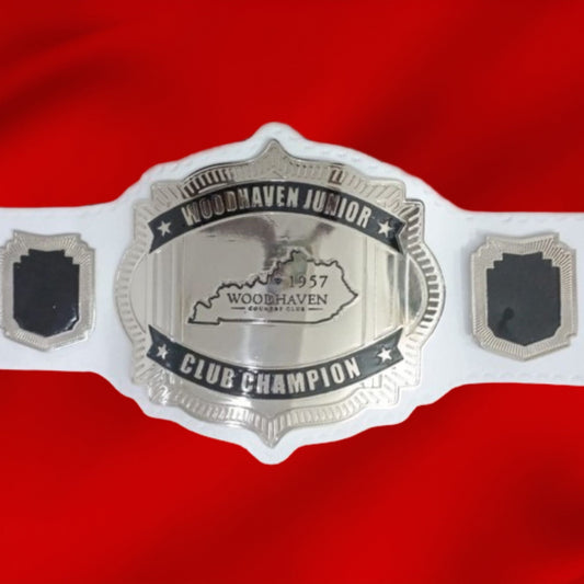 Custom Name and Woodhaven State Map Logo Wrestling Championship Belt poshleathers-14b7