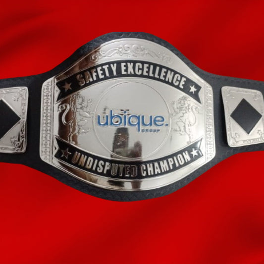 Custom Name and Ubique Group Logo Wrestling Championship Belt poshleathers-14b7