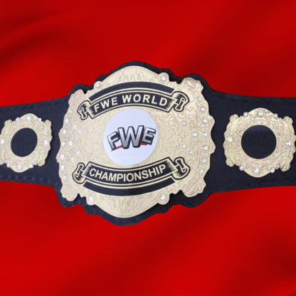 Custom Name and FWE Logo Wrestling Championship Belt poshleathers-14b7