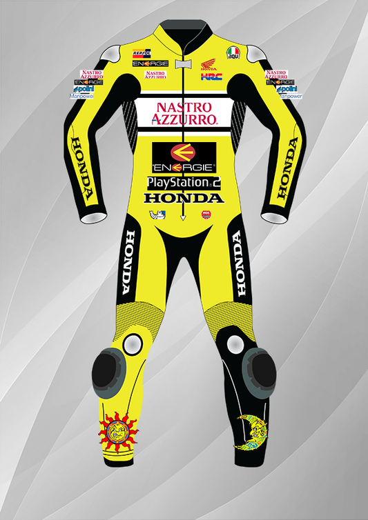 Valentino Rossi Nastro Azzurro Leather Racing Suit Kangaroo MotoLords