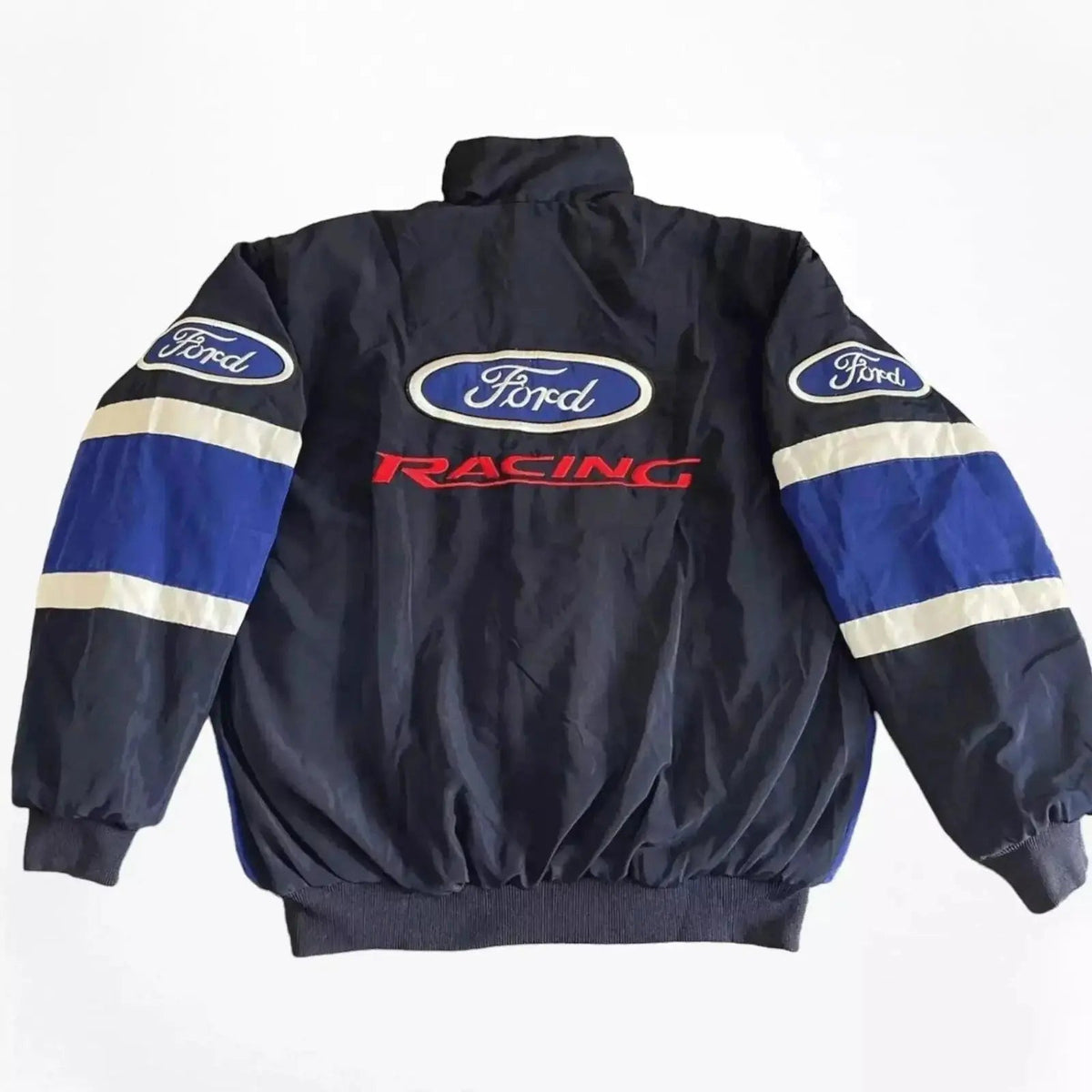 Vintage Ford F1 Racing Bomber Jacket - Embroidered Motorsport Gear - Ex Race Gear