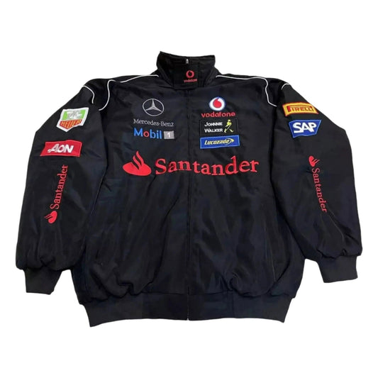 Vintage Mercedes-Benz F1 Embroidered Retro Racing Jacket - Ex Race Gear