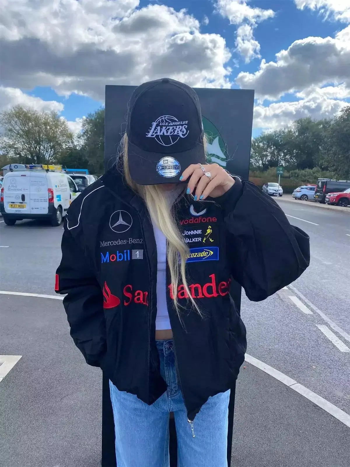 Vintage Mercedes-Benz F1 Embroidered Retro Racing Jacket - Ex Race Gear