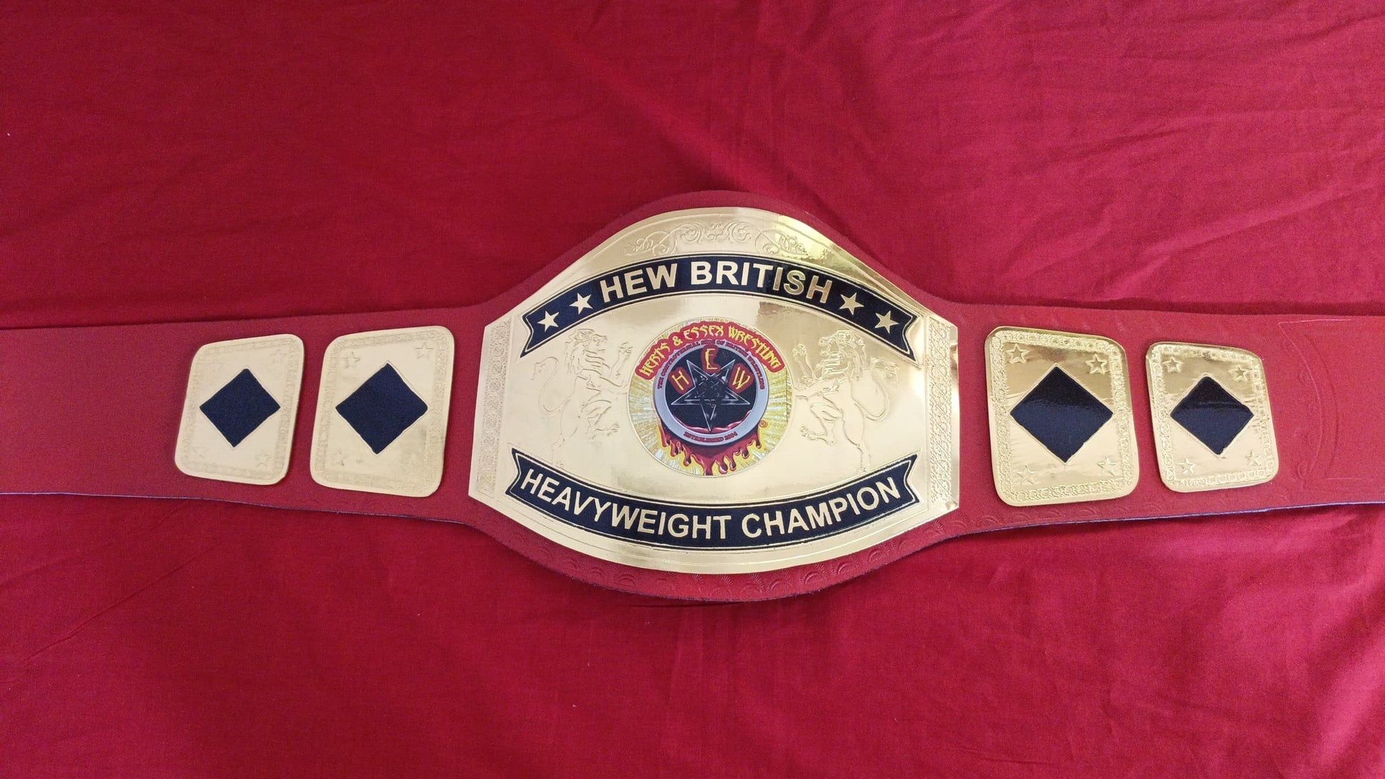 Custom HEW British Wrestling Championship Belt poshleathers-14b7