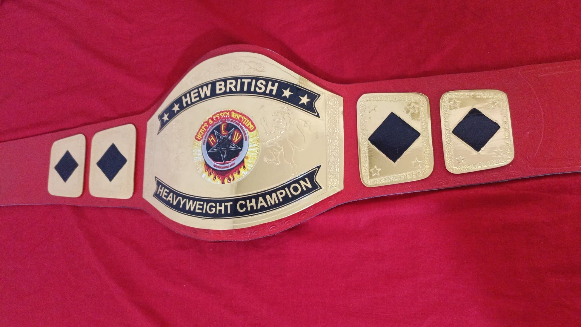 Custom HEW British Wrestling Championship Belt poshleathers-14b7