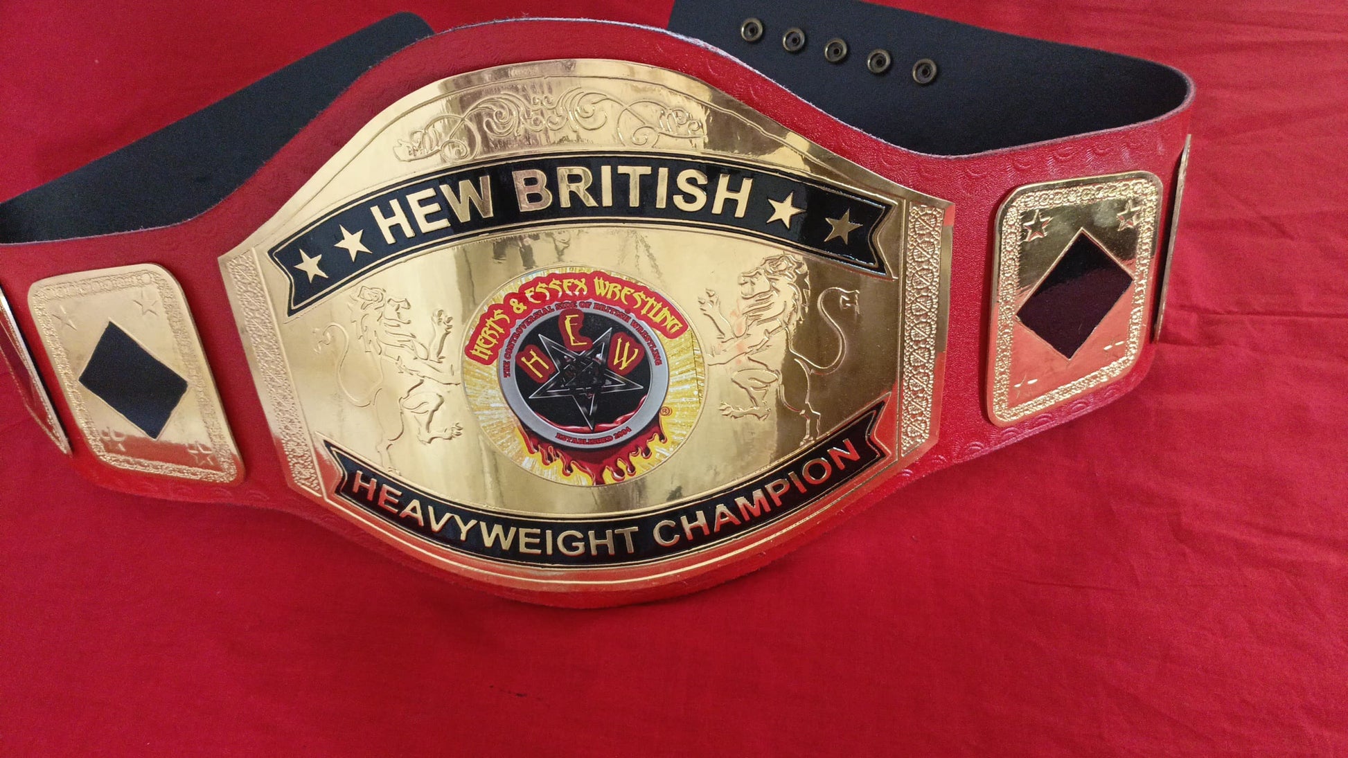 Custom HEW British Wrestling Championship Belt poshleathers-14b7