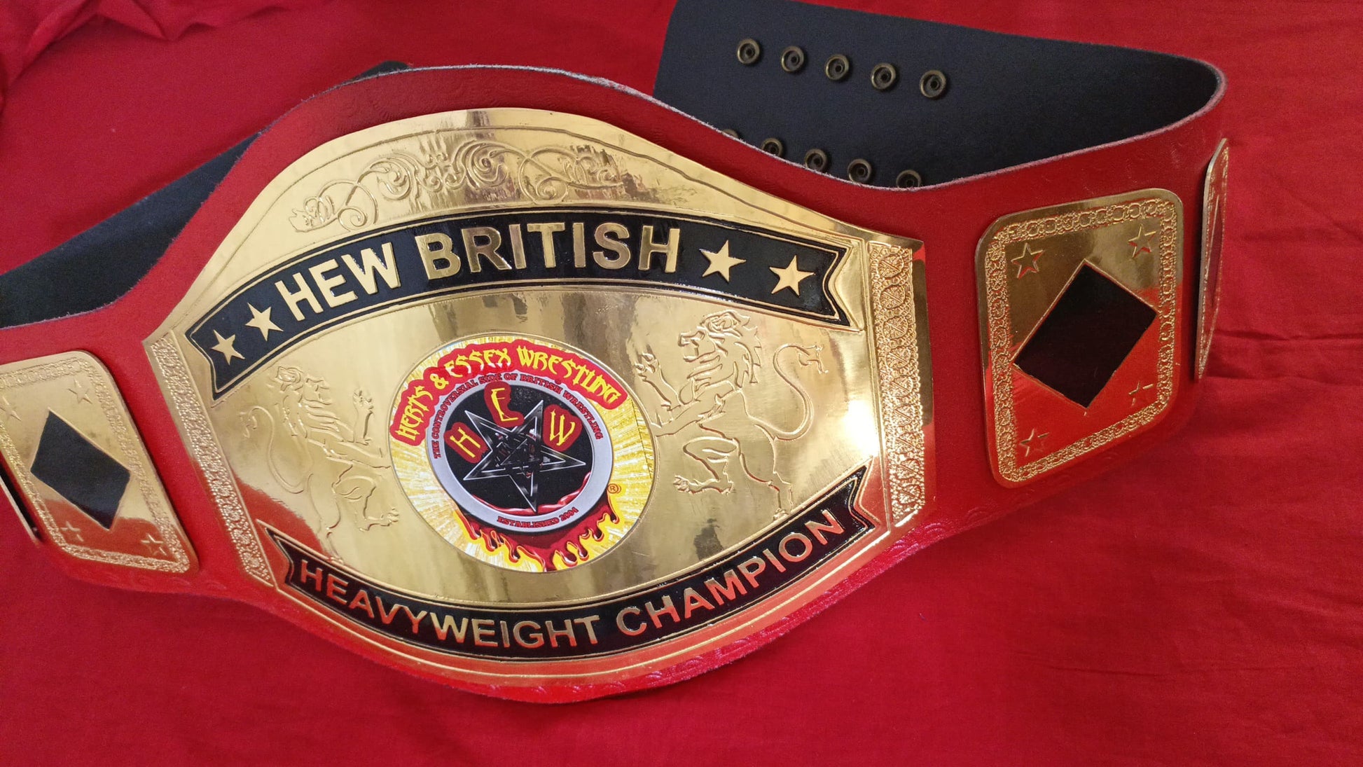 Custom HEW British Wrestling Championship Belt poshleathers-14b7