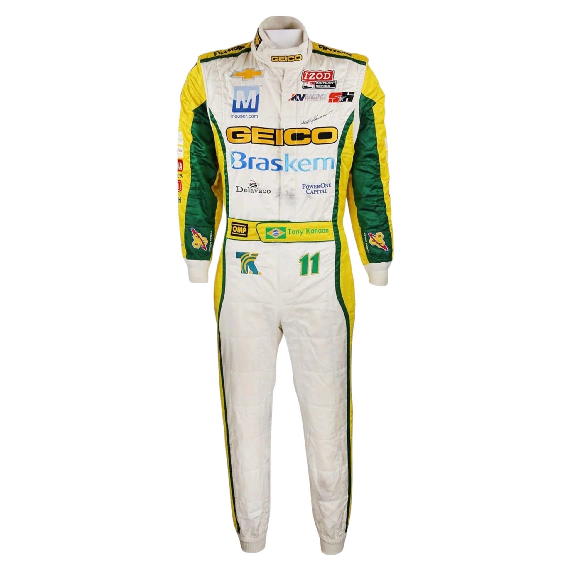 2012 Tony Kanaan Signed Race Suit - IndyCar KV Racing Rustle Racewears