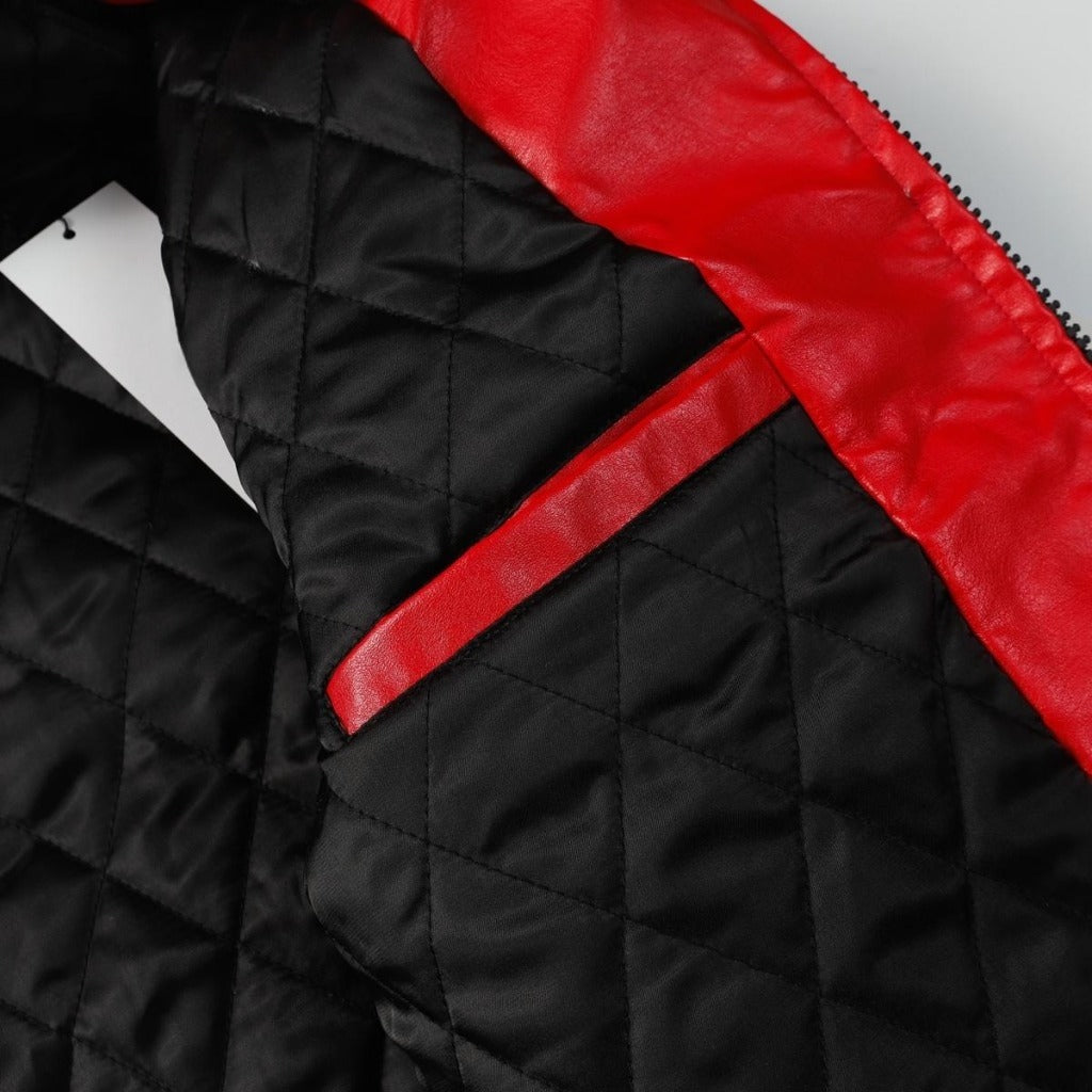Marlboro Red-White Leather Vintage Racing Jacket SHABA Collection