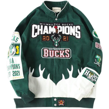 Rare MILWAUKEE BUCKS Vintage Embroidered Jacket - Unisex SHABA Collection