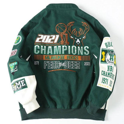 Rare MILWAUKEE BUCKS Vintage Embroidered Jacket - Unisex SHABA Collection
