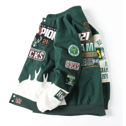 Rare MILWAUKEE BUCKS Vintage Embroidered Jacket - Unisex SHABA Collection